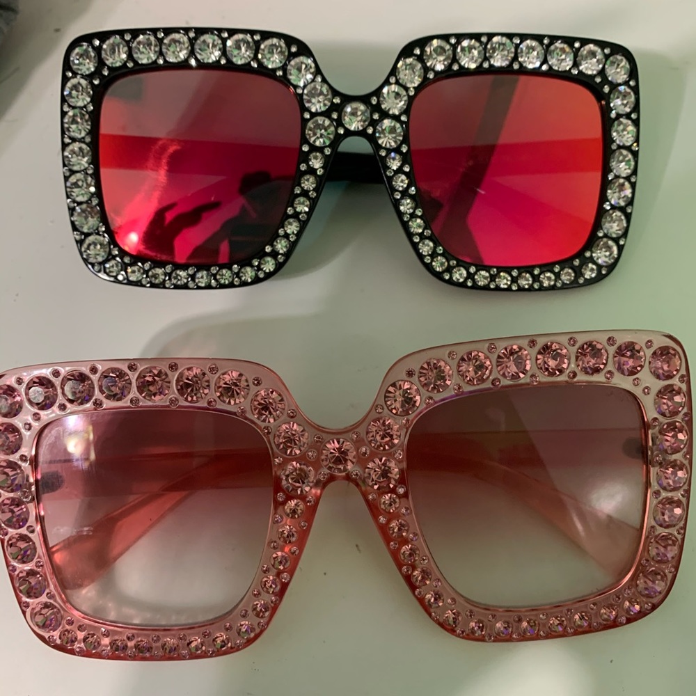 Inspired designer studded oversized sunglasses